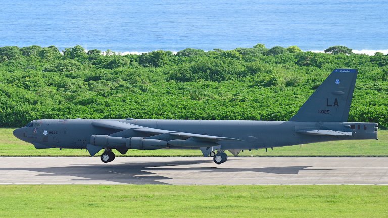 Satellite imagery indicates that there are now 10 U.S. heavy bombers – six stealthy B-2s and four B-52s – on Diego Garcia in the Indian Ocean.